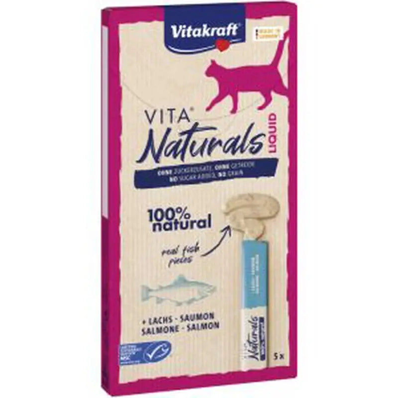 Vitakraft Vita Naturals Liquid Snack au saumon, 11 x 5 unités