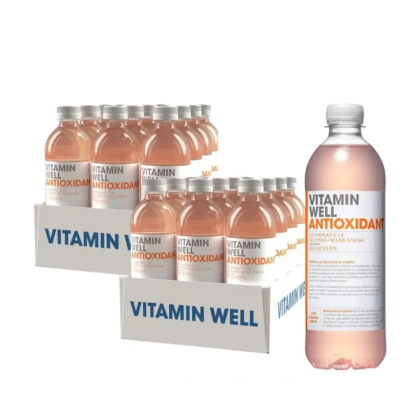 Vitamin Well Pack Antioxidant Peach, 24 unités X 500 Ml