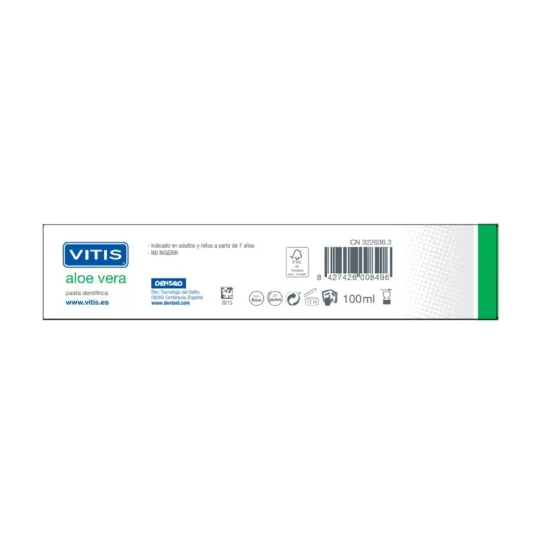 VITIS Dentifrice à l'Aloe Vera Saveur Menthe 100 ml