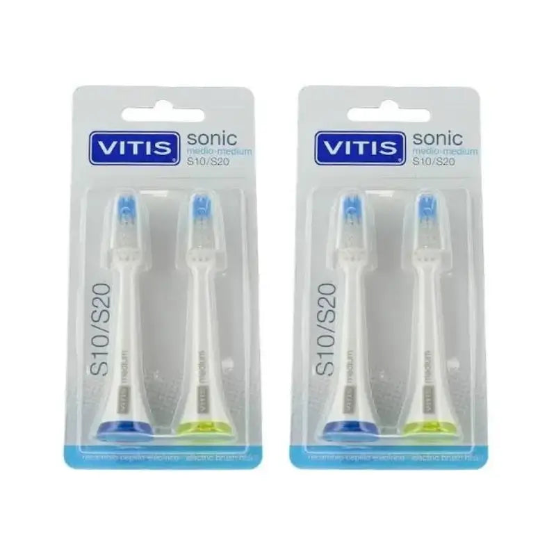 Vitis Electric Toothbrush S10/S20 Refill, 4 Pieces