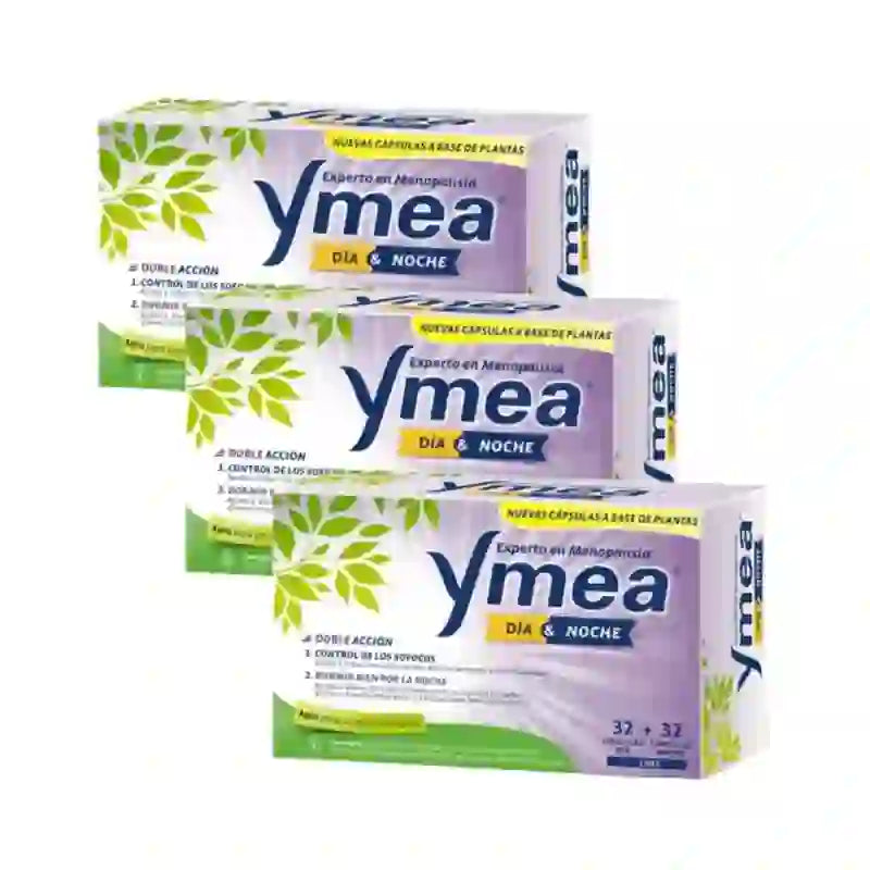 Ymea Day&Night Double Action Menopause 32+32 Capsules, Pack de 3