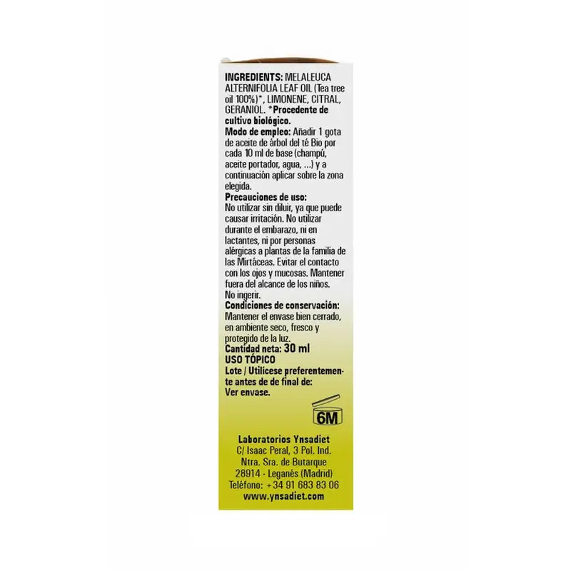 Ynsadiet Huile d'arbre à thé Bio, 30 Ml