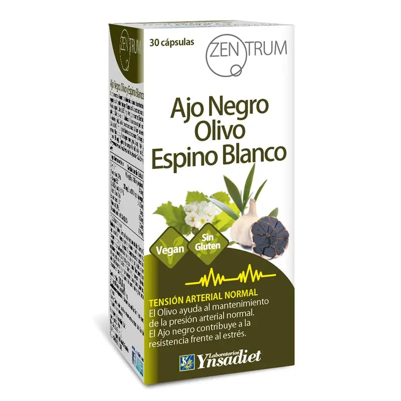 Ynsadiet Zentrum Ail Noir Aubépine Olive Blanche , 30 gélules