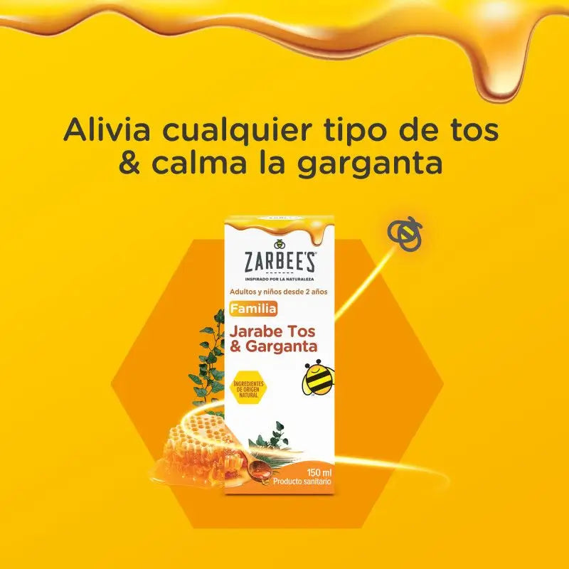 Zarbee's Cough & Throat Syrup Sirop contre la toux avec du miel, 150 ml
