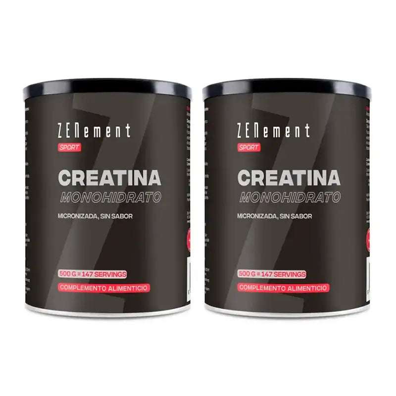 Zenement Creatine Monohydrate, Micronisé, sans arôme, paquet de 2 x 500 g
