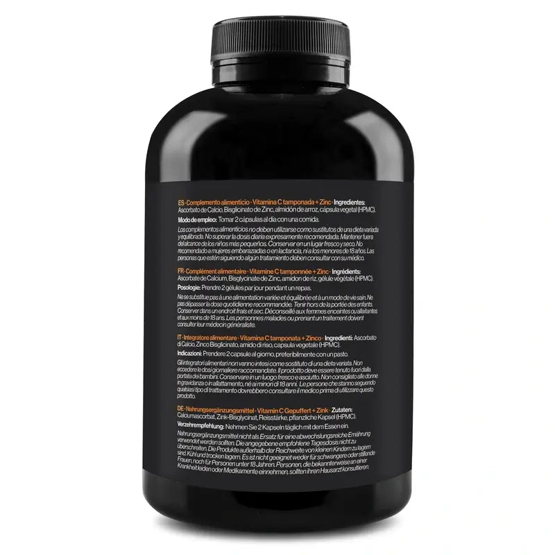 Zenement Vitamine C tamponnée + Zinc, 365 gélules végétaliennes