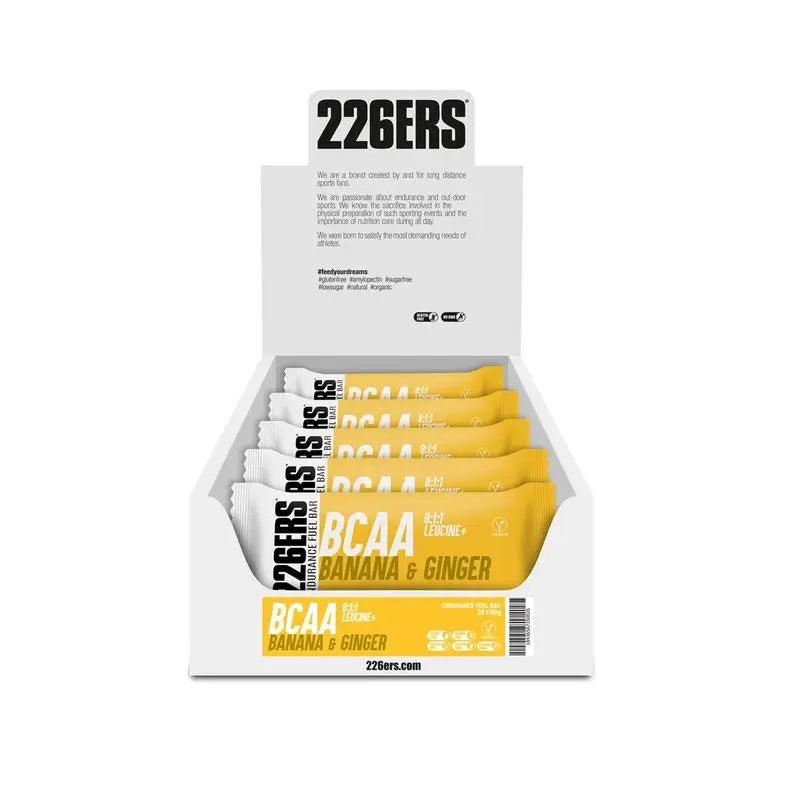 226Ers Endurance Fuel Bar Bcaa Banana & Ginger Energy Bar, 24x60g