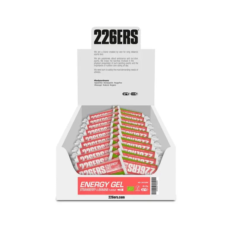 226Ers Energy Gel Bio Energy Strawberry & Banana - Caffeine Free, 40x25 grams