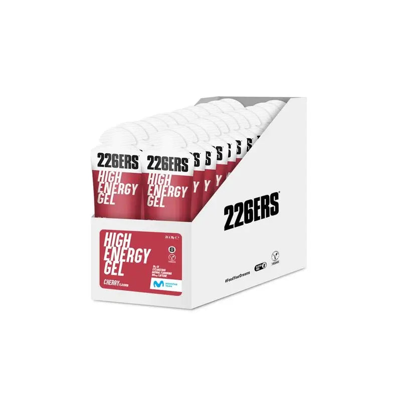 226Ers High Energy Gel Cherry Energy Gel with Caffeine, 24x76 grams