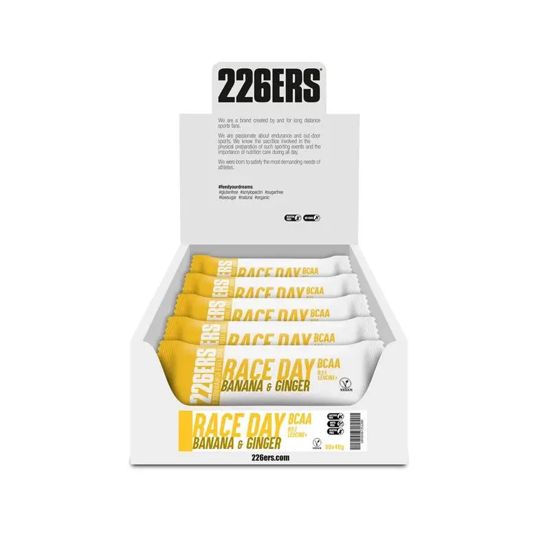 226Ers Race Day Bar - Bcaa Vegan Energy Bar Banana & Ginger, 30x40 grams