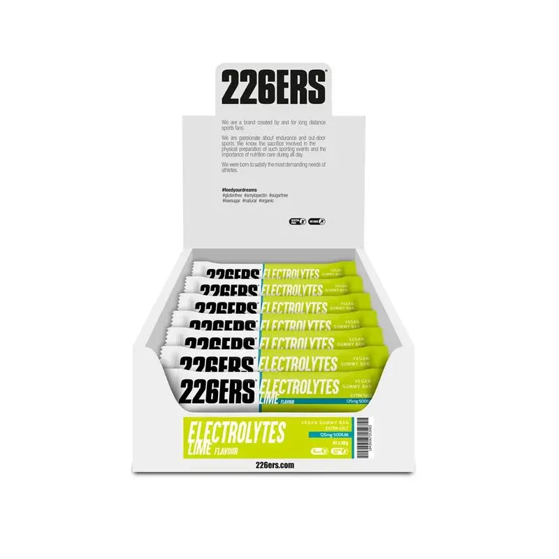 226Ers Vegan Gummy Bar Gummy Lime Energy Bar, 42x30 grams