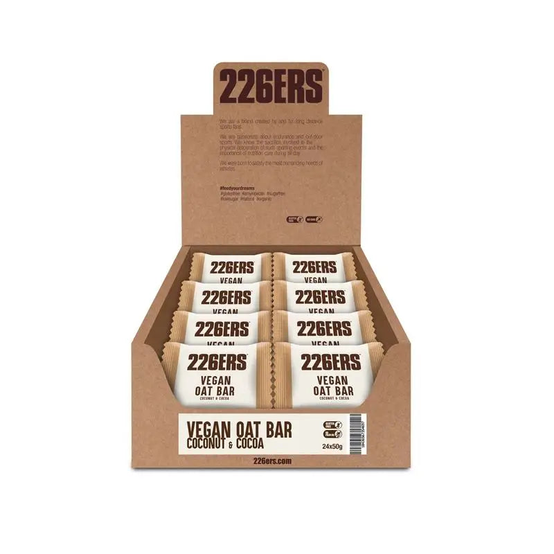 226Ers Vegan Oatmeal Coconut & Chocolate Vegan Energy Bars, 24x50g