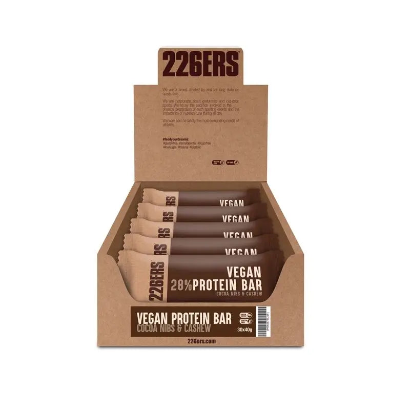 226Ers Vegan Protein Bar Vegan Protein Bar Cocoa & Cashew Nuts, 30x40g