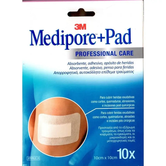 3M Medipore + Pad Sterile Dressing Pad 10 x 10 cm 10 pieces