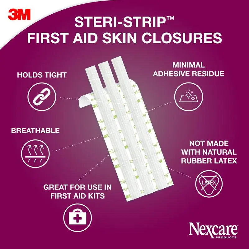 Sutures cutanées adhésives 3M Nexcare Steri-Strip, 8 pièces
