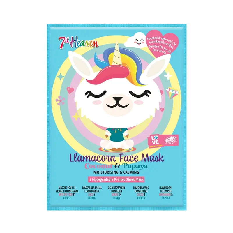 7 Heaven Animal Mask Lamacorn Cloth Mask , 2 units