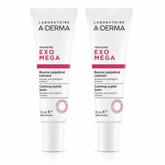 A-Derma Exomega Baume apaisant pour les paupières, 15 ml, paquet de 2