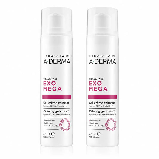A-Derma Exomega Gel-crème apaisant pour le visage, 40 ml, pack 2