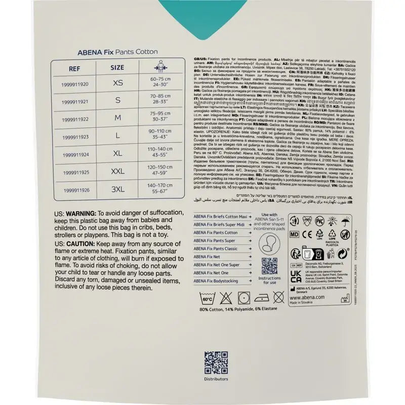Abena Fix - Culotte de fixation en coton, taille XL, 10 unités