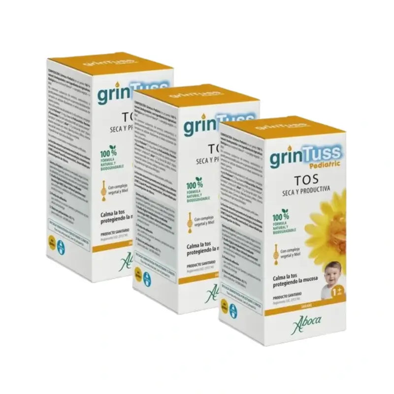 Aboca Grintuss Pediatric Syrup Relief Of Dry And Productive Cough In Children, 3X180 G