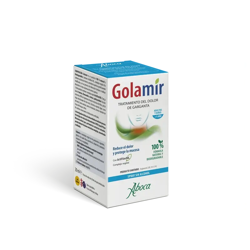 Aboca Golamir 2Act Non-Alcoholic Spray For Pain Relief And Irritation Of Throat And Oral Cavity, Gluten Free, 30 ml