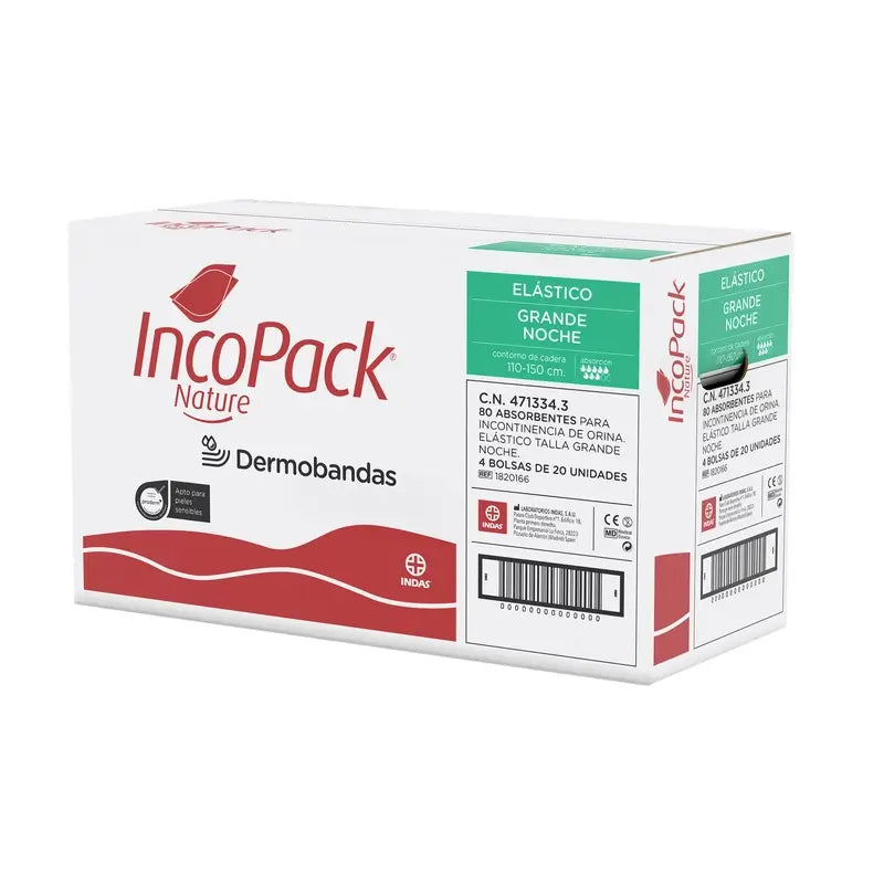 Incopack Nature Elastique Absorbant Absorbant Grande Taille, 80 pcs.