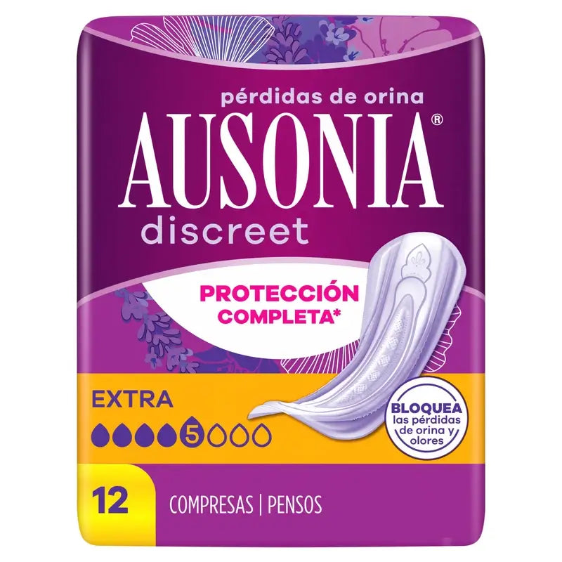 Ausonia Discreet Extra Serviettes pour fuites urinaires, 12 unités