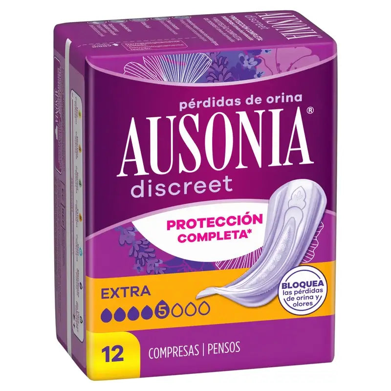 Ausonia Discreet Extra Serviettes pour fuites urinaires, 12 unités