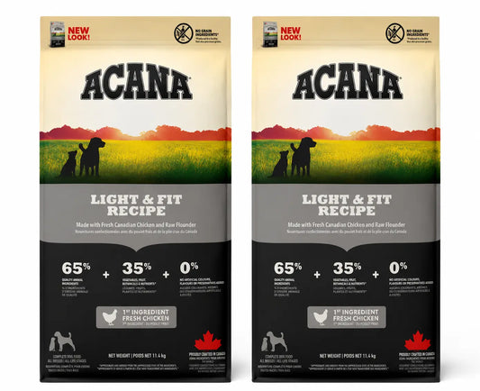 Acana Canine Adult Light 11,4 Kg Croquettes pour chiens , pack 2