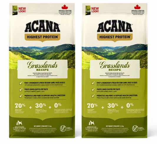 Acana Canine Adult Regionals Grasslands Prairie 11,4 Kg Croquettes pour chien, pack 2