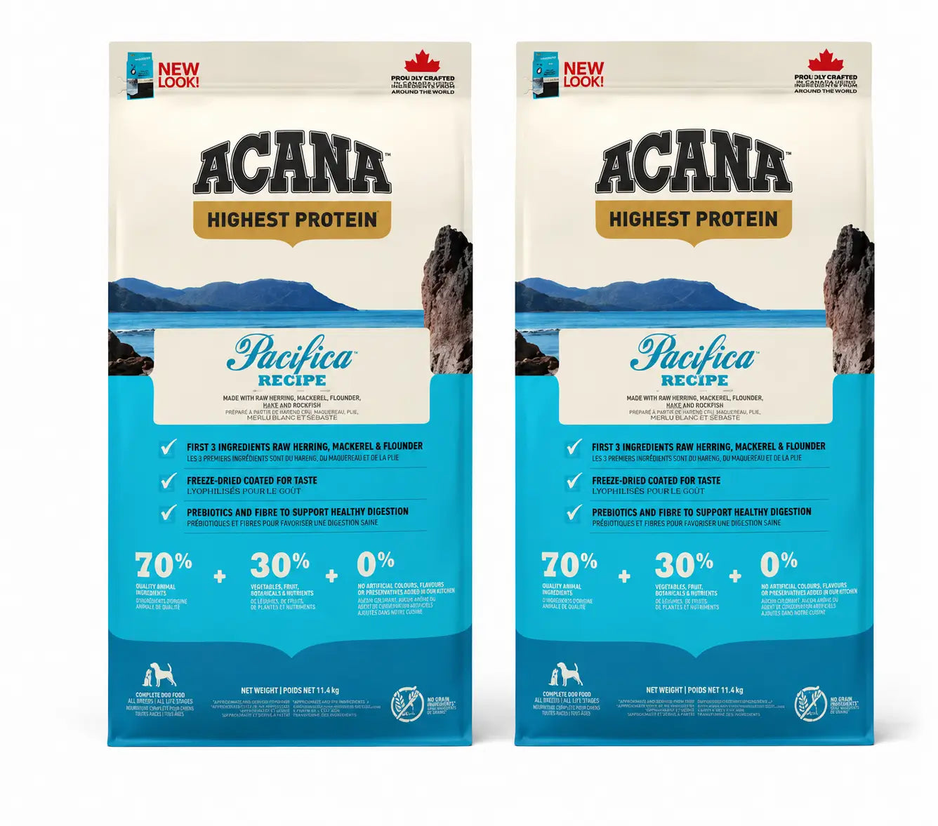 Acana Canine Adult Regionals Pacifica 11,4 Kg Croquettes pour chien, pack 2