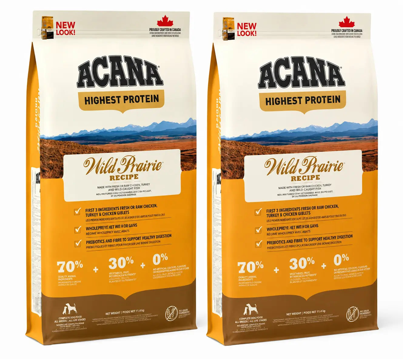 Acana Canine Adult Regionals Wild Prairie 11,4 Kg Croquettes pour chien , pack 2