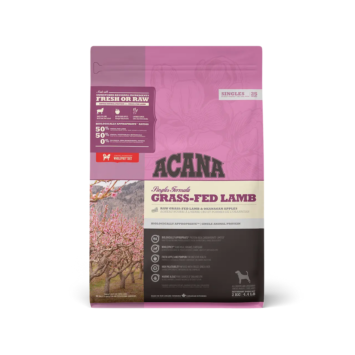 Acana Canine Adult Singles Grass Fed 2Kg dog food