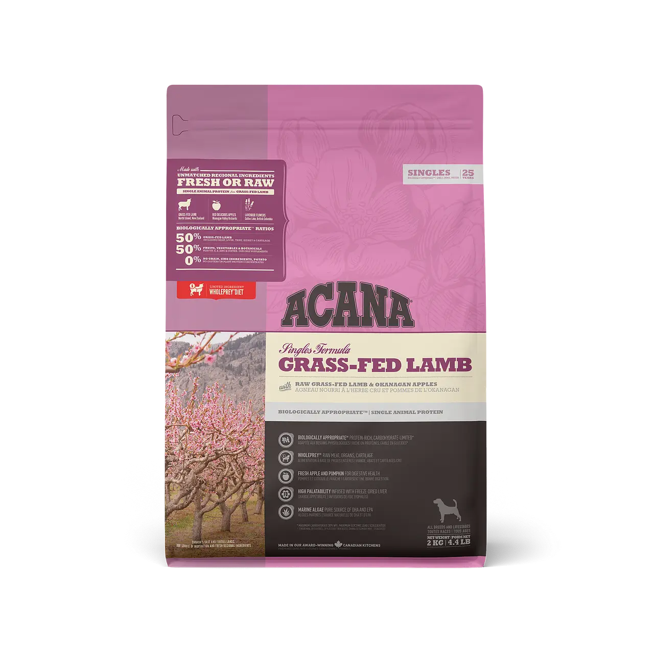 Acana Canine Adult Singles Grass Fed 2Kg dog food