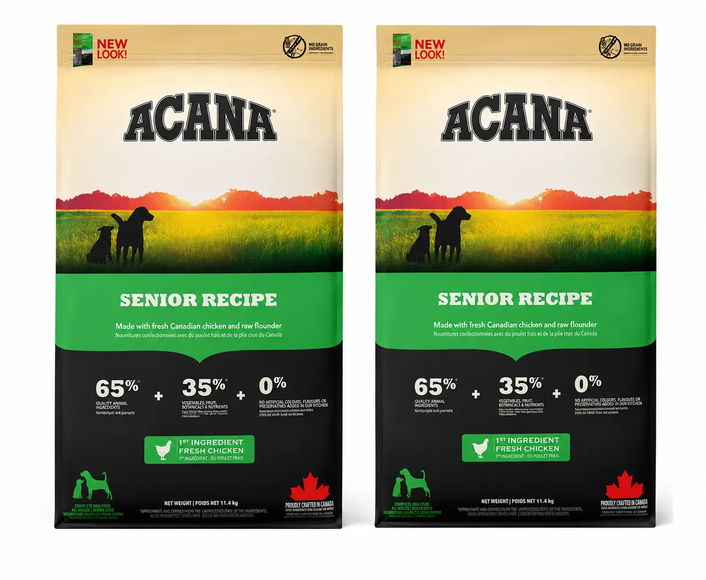Acana Canine Senior 11,4 Kg Croquettes pour chien , pack 2