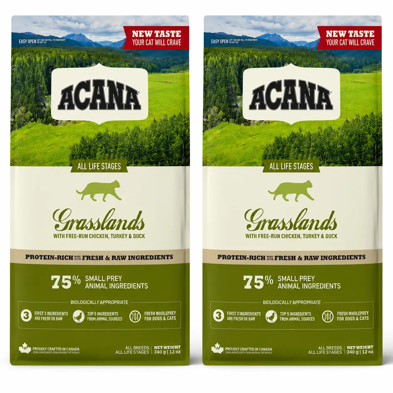 Acana Feline Adult Grasslands 4,5 Kg Cat Food , pack 2