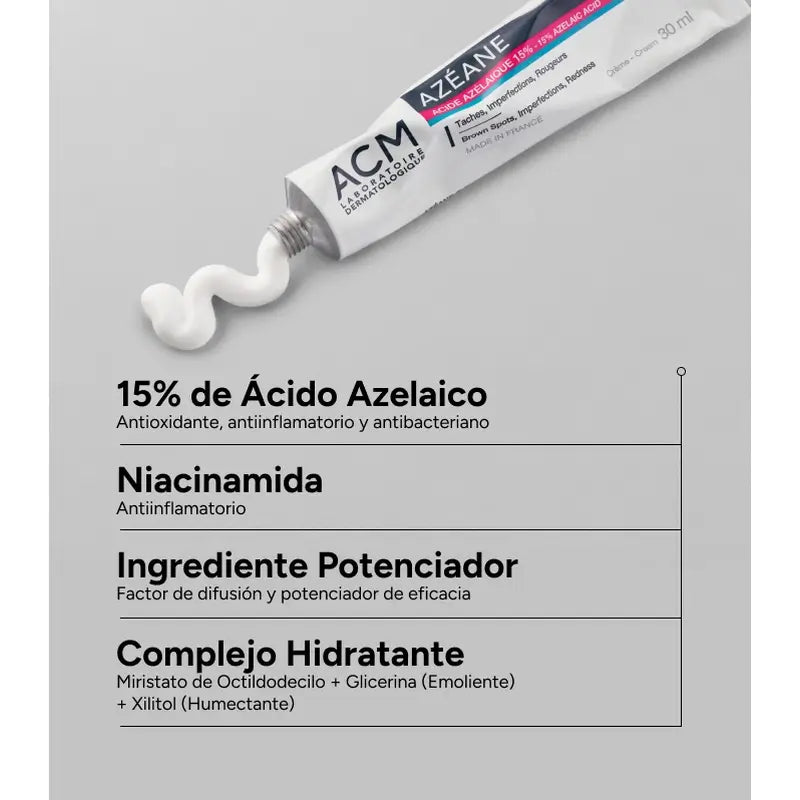 Acm Laboratoires Azéane Acide Azélaïque 15% Crème 30Ml.