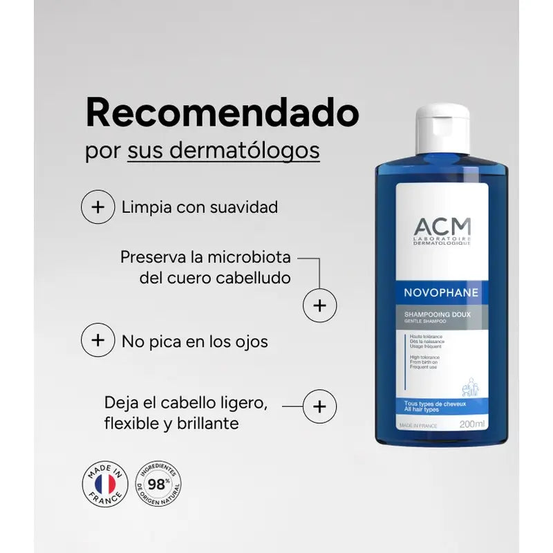 Acm Laboratoires Novophane Shampooing doux, 200 ml