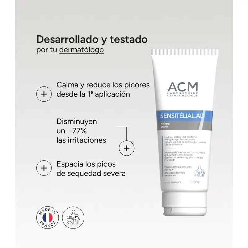 Acm Laboratoires Sensitelial.Ad Crème 200 Ml