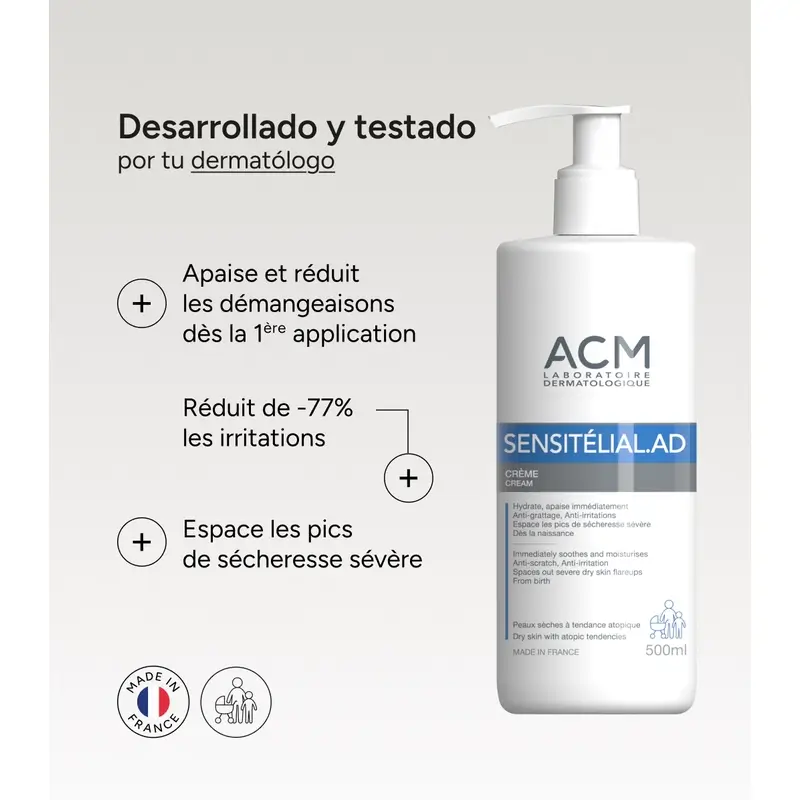 Acm Laboratoires Sensitelial.Ad Crème 500 Ml