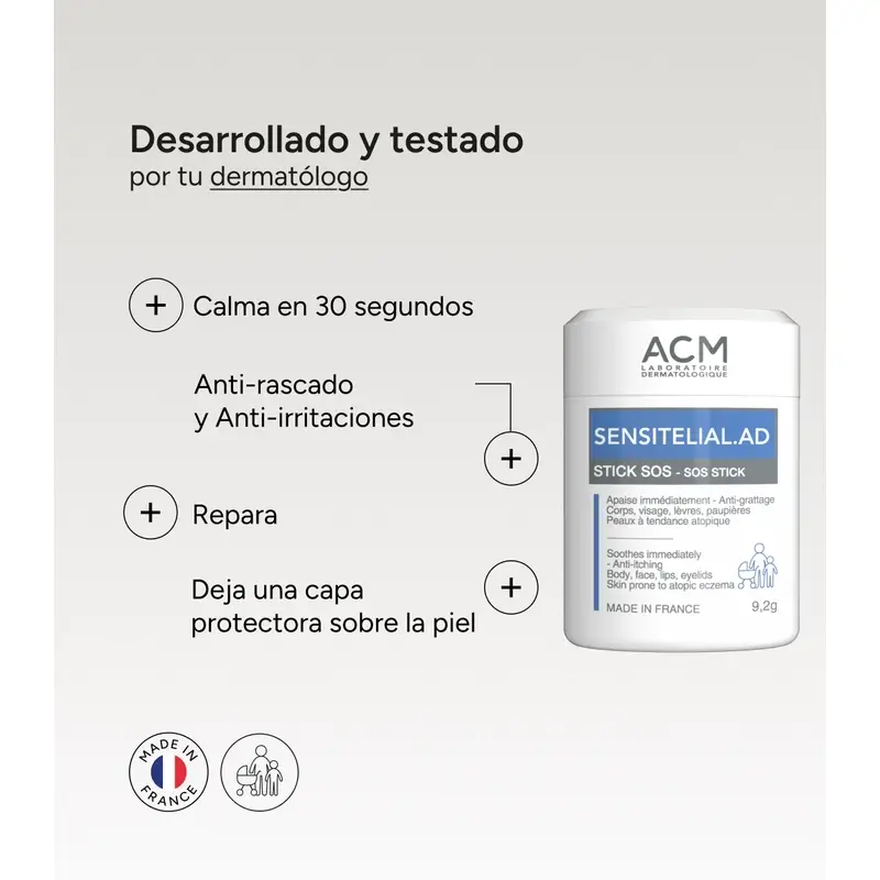 Acm Laboratoires Sensitelial.Ad Sos Stick apaisant, 9,2 grammes
