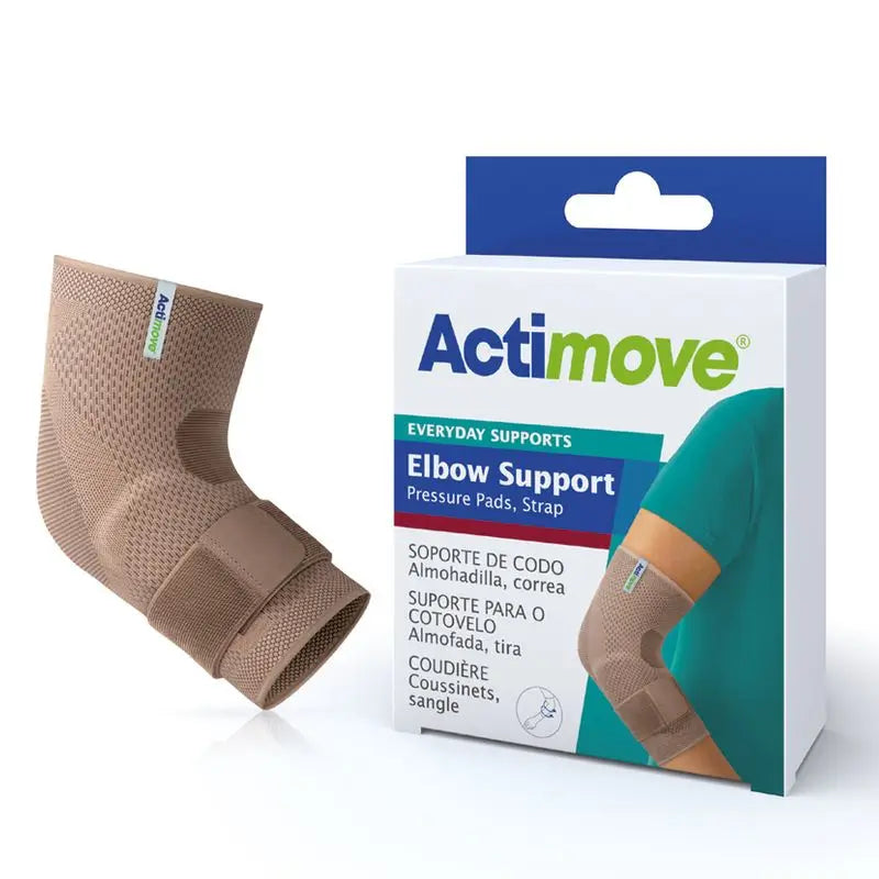 Actimove Elastic Elbow Brace With Pad And Band, Beige, Size M