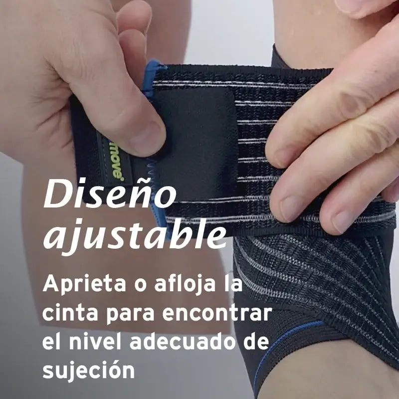 Actimove Chevillère élastique avec sangle de stabilisation réglable, couleur noire, taille L