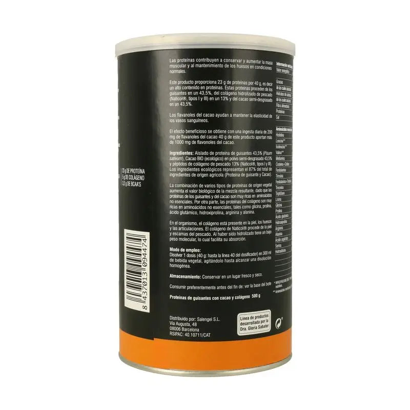 Active Foods Protéine de pois avec collagène et cacao 500Gr.