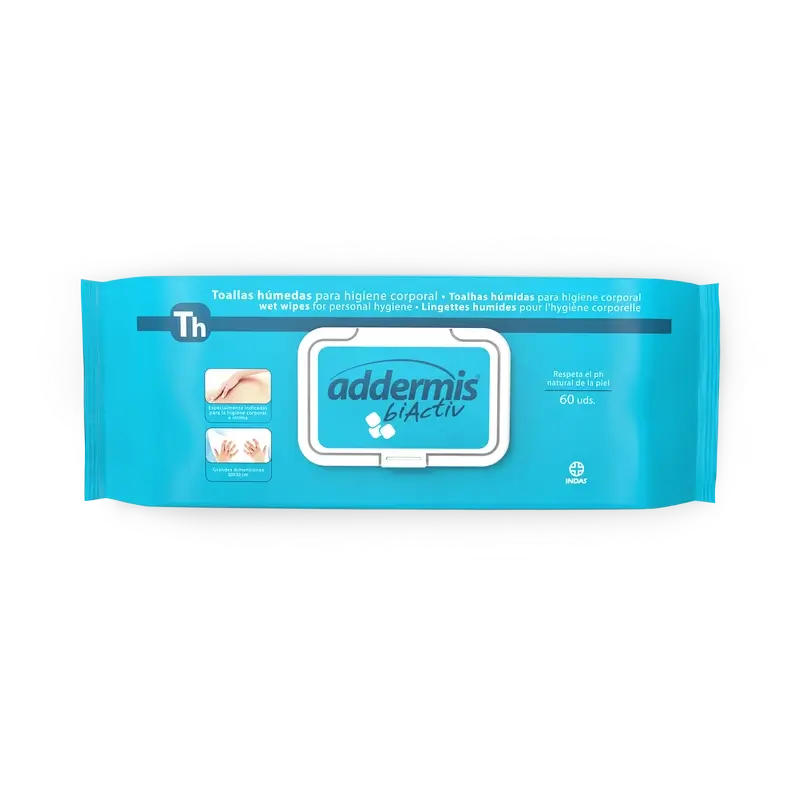 Addermis Biactiv Adult Intimate Hygiene Wipes , 60 unités