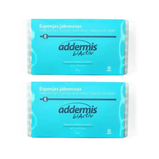 Addermis Biactiv Daily Cleansing Soap Sponges, 2X 20 Units