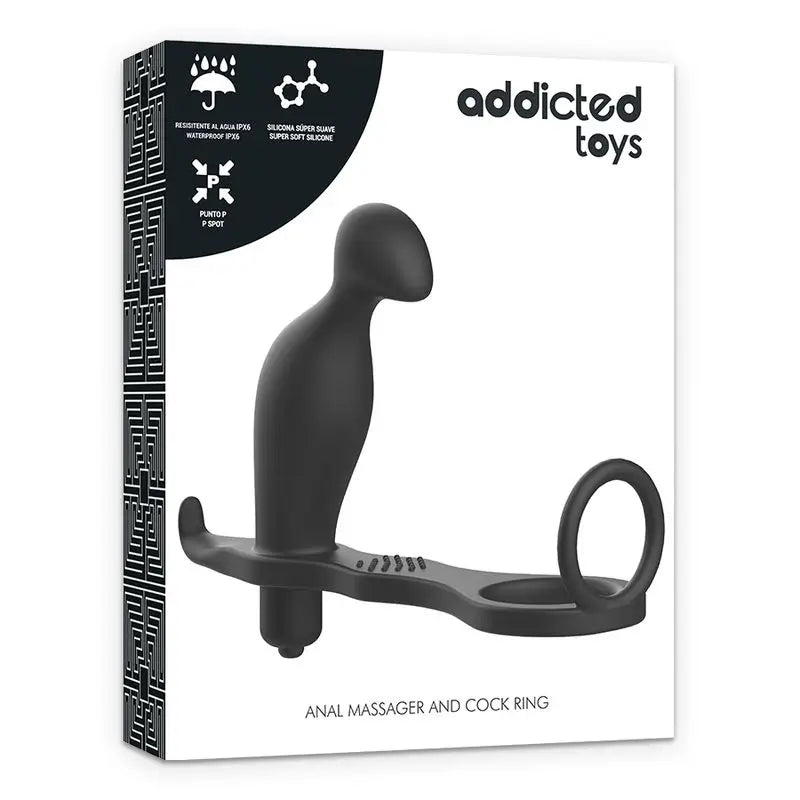 Addicted Toys Anal Plug With Silicone Ring Black Model 2