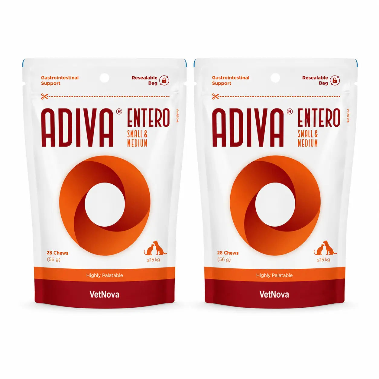 Adiva Vetnova Adiva entier Adiva Small&Medium, 28 Chews , pack 2