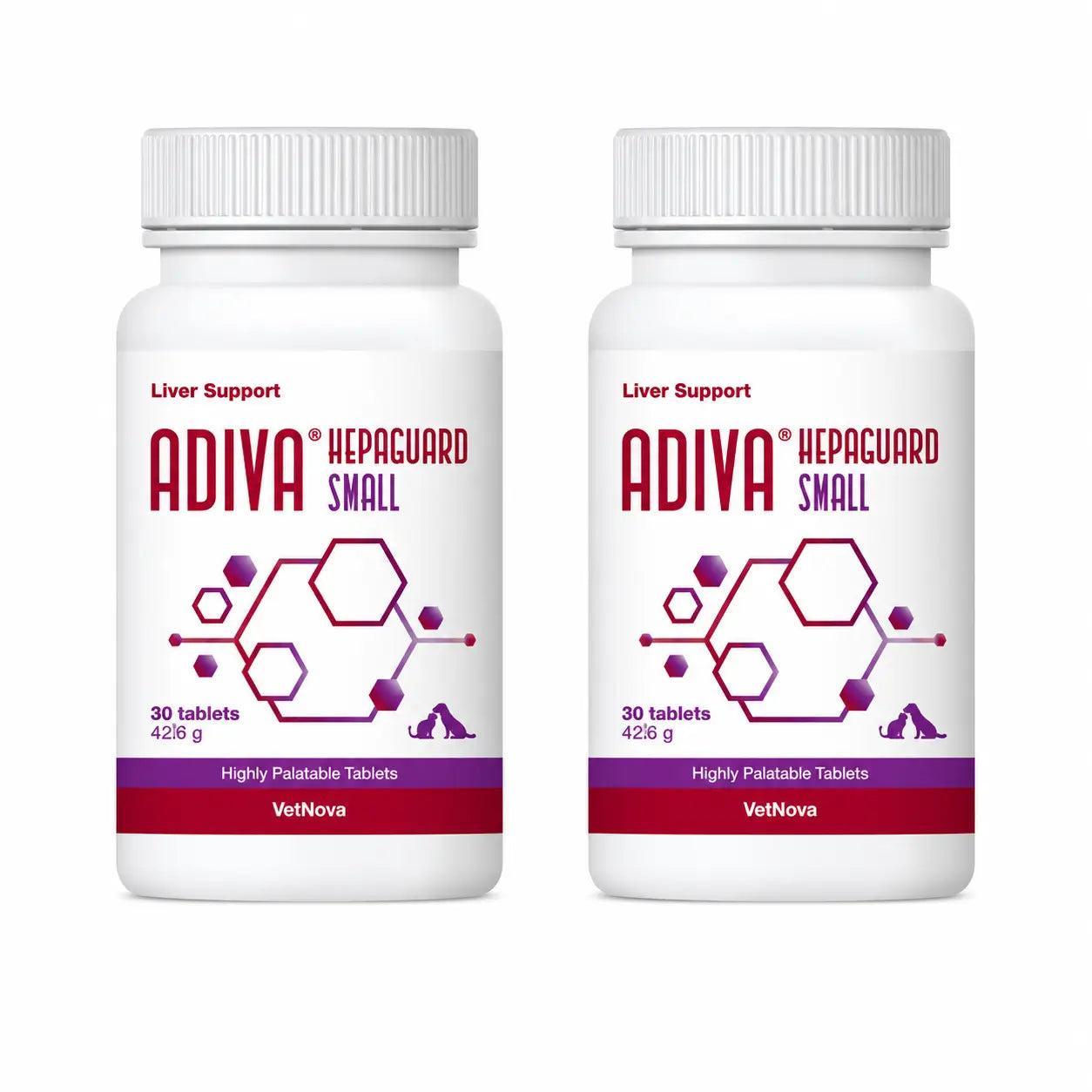 Adiva Vetnova Adiva Hepaguard Small, 30 comprimés, paquet de 2