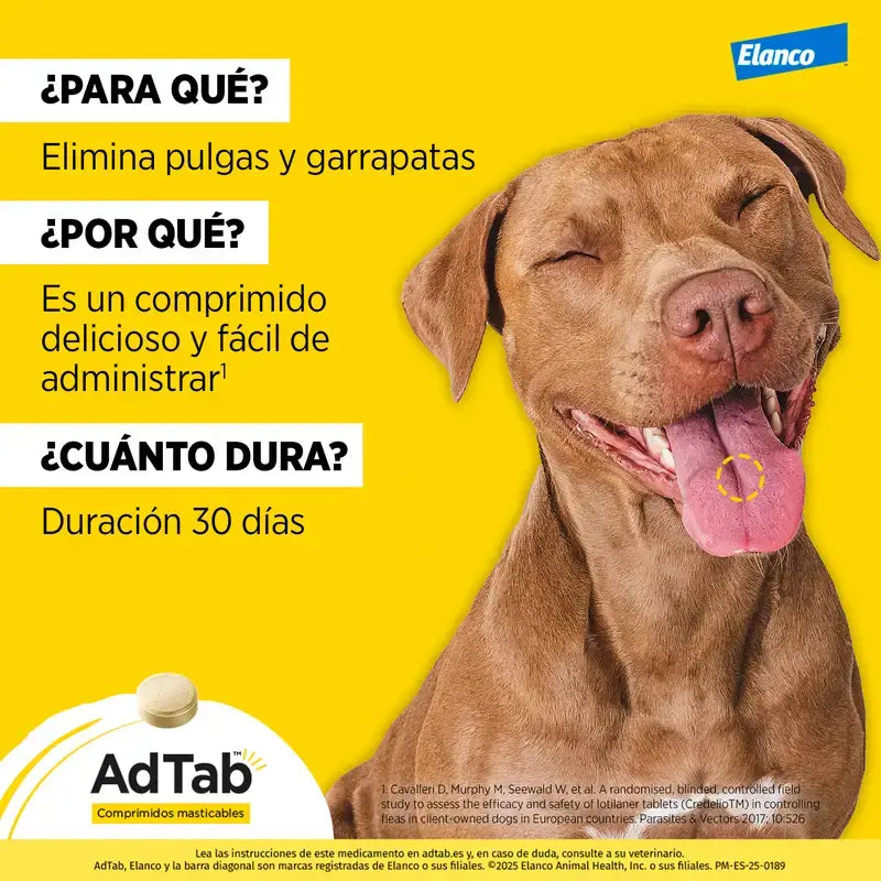 AdTab 225Mg Comprimés à croquer Chiens 5,5-11Kg, 3Cpd